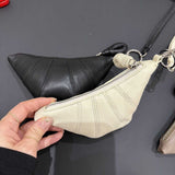NNEDSZ White Cute Crossbody Coin Purse | Mini Croissant Design Shoulder Bag | Small PU Leather Portable Makeup & Earphone Pouch