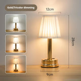 NNEDSZ Gold Creative LED Rechargeable Table Lamp | 3 Adjustable Light Modes | Touch Control | USB Charging | Modern Atmosphere Light for Bar, Restaurant, Cafe, and Home Decor