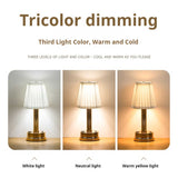 NNEDSZ Gold Creative LED Rechargeable Table Lamp | 3 Adjustable Light Modes | Touch Control | USB Charging | Modern Atmosphere Light for Bar, Restaurant, Cafe, and Home Decor