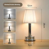 NNEDSZ Silver Creative LED Rechargeable Table Lamp | 3 Adjustable Light Modes | Touch Control | USB Charging | Modern Atmosphere Light for Bar, Restaurant, Cafe, and Home Decor