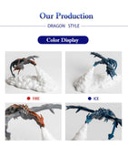 NNEDSZ Blue Ice Dragon 3D Printed LED Dragon Flame Night Light - Unique Decorative Lamp for Desk, Bedroom & Gift Ideas