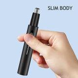 NNEDSZ Light Blue Electric Nose Hair Trimmer with Sideburn Cutter - Portable USB Rechargeable Grooming Kit