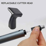 NNEDSZ Light Blue Electric Nose Hair Trimmer with Sideburn Cutter - Portable USB Rechargeable Grooming Kit