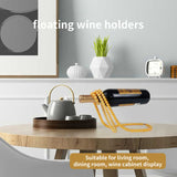 NNEDSZ Black Modern Floating Pearl Wine Bottle Holder - Elegant Home Decor, Unique Kitchen Accessory for Dining, Bar, and Living Room