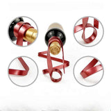 NNEDSZ Black Modern Ribbon Wine Bottle Holder - Creative Floating Wine Rack for Home and Bar Décor