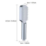 NNEDSZ Silver Handheld Shower Head with Silicone Brush and Massage Function – High-Pressure Water Spray