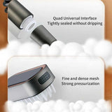 NNEDSZ Silver Handheld Shower Head with Silicone Brush and Massage Function – High-Pressure Water Spray