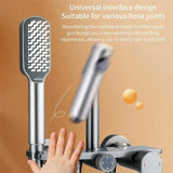 NNEDSZ Silver Handheld Shower Head with Silicone Brush and Massage Function – High-Pressure Water Spray