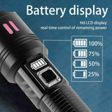 NNEDSZ Carton Box Rechargeable High-Power Emergency Flashlight – Super Bright Portable Outdoor Patrol Torch with Digital Display