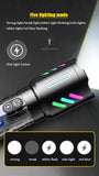 NNEDSZ LED Rechargeable Laser Flashlight – Multifunctional Type-C Strong Light Torch with Adjustable Zoom