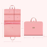 NNEDSZ Dark Pink Travel Storage Organizer Bag - Multi-Compartment Lightweight Foldable Luggage Organizer for Clothes, Underwear, and Accessories - Portable and Durable Packing Solution for Travel & Business Trips