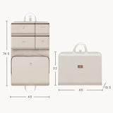 NNEDSZ Light Pink Travel Storage Organizer Bag - Multi-Compartment Lightweight Foldable Luggage Organizer for Clothes, Underwear, and Accessories - Portable and Durable Packing Solution for Travel & Business Trips
