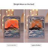 NNEDSZ Moon Over The Sea 3D Paper Carving Night Light - USB Or Battery Powered Decorative Bedside Lamp | Atmosphere Lamp for Bedroom | Creative Starry Night and Little Prince Design Gift
