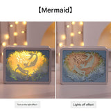 NNEDSZ Mermaid 3D Paper Carving Night Light - USB Or Battery Powered Decorative Bedside Lamp | Atmosphere Lamp for Bedroom | Creative Starry Night and Little Prince Design Gift