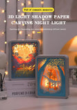 NNEDSZ Cinderella 3D Paper Carving Night Light - USB Or Battery Powered Decorative Bedside Lamp | Atmosphere Lamp for Bedroom | Creative Starry Night and Little Prince Design Gift