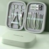 NNEDSZ 18-Piece Manicure and Pedicure Set - Stainless Steel Nail Clipper Kit | Professional Nail Care Grooming Tools | Compact Portable Case