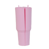 NNEDSZ Pink 40oz Silicone Dual-Chamber Cup Separator - Food-Grade Drink Divider, Cold Drink Mug with Separate Compartments, BPA-Free Silicone Liner for Beverages, Juice, Coffee, and Tea