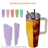 NNEDSZ Orange 40oz Silicone Dual-Chamber Cup Separator - Food-Grade Drink Divider, Cold Drink Mug with Separate Compartments, BPA-Free Silicone Liner for Beverages, Juice, Coffee, and Tea
