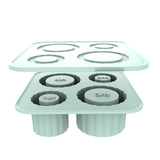 NNEDSZ 2 Pcs Green Silicone Ice Cube Tray with Lid – Easy Release, Food-Grade Platinum Silicone Ice Mold, 30oz/40oz Compatible, Durable and Reusable
