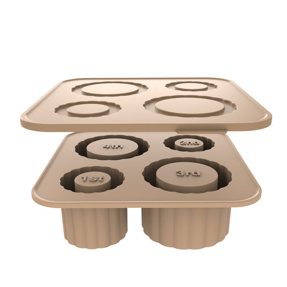 NNEDSZ 2 Pcs Brown Silicone Ice Cube Tray with Lid - Easy Release, Food-Grade Platinum Silicone Ice Mold, 30oz/40oz Compatible, Durable and Reusable