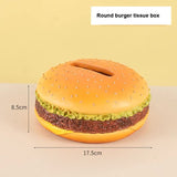 NNEDSZ Round Creative Burger Tissue Box – Fun American-Style Cartoon Paper Towel Holder for Home Décor and Gifts