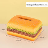 NNEDSZ Square Creative Burger Tissue Box - Fun American-Style Cartoon Paper Towel Holder for Home Décor and Gifts