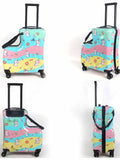 NNEDSZ Colorful Kids Ride-On Luggage – 20-Inch Cartoon Travel Suitcase with Footrest, Durable Rolling Carry-On for Children