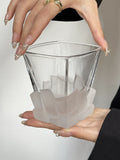 NNEDSZ 4 Pcs Frosted Ice Cube Glass – Creative Whiskey Glass, Premium Textured Tumbler, 300ml Capacity for Home Bars