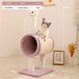 NNEDSZ Purple Llama-Themed Cat Tree with Tunnel – Multi-Functional Cat Scratching Post and Playhouse