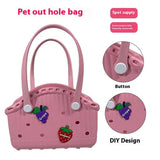 NNEDSZ Red Portable EVA Pet Handbag - DIY Custom Decoration Carrier for Small Pets, Beach, and Outdoor Use (Large Capacity)