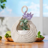 NNEDSZ Khaki 3-Piece Wall-Mounted Cotton Rope Storage Baskets – Large, Medium, and Small Hand-Woven Fruit/Vegetable/Storage Nets (Large weight 300g, Medium weight 230g, Small weight 200g)