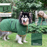 NNEDSZ L Blue Pet Dog Quick-Dry Bathrobe - Absorbent Towel Robe for Medium and Large Dogs