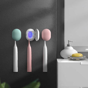 NNEDSZ 2 Pcs Light Green Portable Mini Toothbrush Sanitizer - Compact Travel UV-C Sterilizer for Home and Travel Use