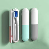 NNEDSZ 1 Piece Grey Portable UV-C Toothbrush Sterilizer - Rechargeable Travel Case with UV-C Disinfection, Compact and Lightweight, Easy-to-Clean Design