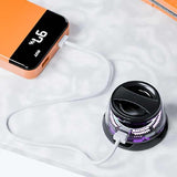 NNEDSZ White Portable Mini Bluetooth Speaker with Magnetic Base, High-Quality Bass and Surround Sound, Colorful Ambient Lighting, USB Rechargeable, 6-Hour Battery Life