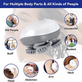 NNEDSZ White Mini Electric Head Massager - Portable 3D Massage Device, Waterproof, Multifunctional Relaxation & Pet Care, Rechargeable, 6 Techniques & 3 Modes, Compact Design