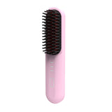 NNEDSZ Pink Wireless Hair Straightening Brush - Portable 2-in-1 Styling Tool with USB Charging, Ceramic Heat Technology, and Compact Design
