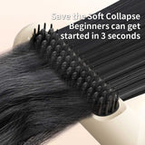 NNEDSZ Blue Portable USB Rechargeable Cold Wind Ionic Hair Straightening Brush, Multi-Functional Hair Straightener and Curler, Lightweight and Travel-Friendly