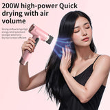 NNEDSZ Pink wireless Hair Dryer with Cold & Hot Air, Portable Large-Capacity Rechargeable Ionic Dryer, Fast-Drying, Lightweight and Compact for Home and Travel