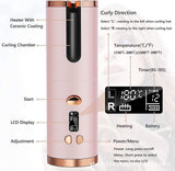 NNEDSZ Black Automatic Hair Curler - USB Rechargeable, Safe and Portable Curling Iron for Quick Styling, Anti-Scald Design, Compact and Lightweight