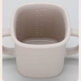 NNEDSZ Light Brown Silicone Baby Training Cup with Dual Handles, Duck-Bill & Snack Cup Lids, Spill-Proof & Drop-Proof