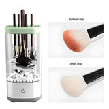NNEDSZ White Electric Makeup Brush Cleaner and Dryer – USB Automatic Household Cleaning Device with UV Sterilization and Fast Drying Function