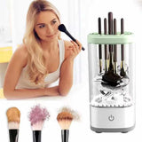 NNEDSZ Grey Electric Makeup Brush Cleaner and Dryer - USB Automatic Household Cleaning Device with UV Sterilization and Fast Drying Function