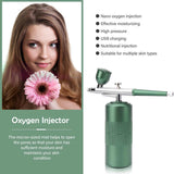 NNEDSZ Green Portable Oxygen Infusion Nano Spray Facial Beauty Instrument - High Pressure Needle-Free Skin Care Mist Sprayer