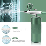 NNEDSZ Green Portable Oxygen Infusion Nano Spray Facial Beauty Instrument - High Pressure Needle-Free Skin Care Mist Sprayer