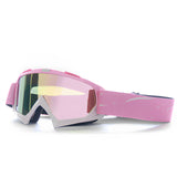 NNEDSZ Progressive Pink + Rose Pink Lenses Outdoor Protective Motorcycle Goggles – Windproof, Dustproof, Skiing, and Cycling Eyewear – Lightweight Anti-Fog Design for Men and Women