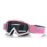 NNEDSZ Progressive Pink + Grey Lenses Outdoor Protective Motorcycle Goggles - Windproof, Dustproof, Skiing, and Cycling Eyewear - Lightweight Anti-Fog Design for Men and Women