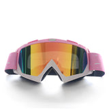 NNEDSZ Progressive Pink + Grey Lenses Outdoor Protective Motorcycle Goggles - Windproof, Dustproof, Skiing, and Cycling Eyewear - Lightweight Anti-Fog Design for Men and Women
