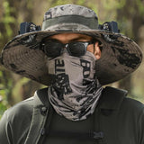 NNEDSZ Brown Camouflage Solar-Powered Cooling Wide Brim Hat - USB Rechargeable Dual Fan Fisherman Cap - UPF50+ Sun Protection and Quick-Dry Design for Men and Women