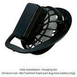 NNEDSZ Black Solar-Powered Cooling Wide Brim Hat - USB Rechargeable Dual Fan Fisherman Cap - UPF50+ Sun Protection and Quick-Dry Design for Men and Women